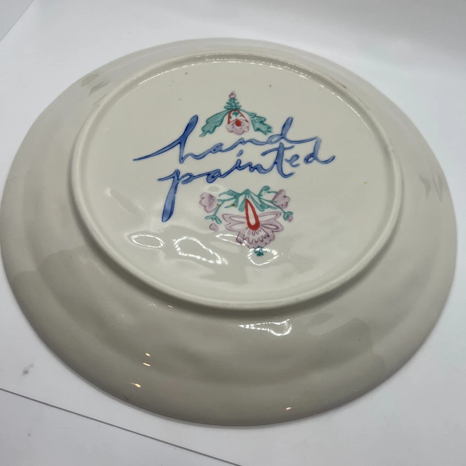 Plato Anthropologie ADELE TULIPÁN ROSA 10,75" Cena Floral Flor Pintado a Mano Foto 3 de 4