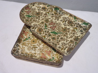 Vintage Trays Paper Mache Parisian Cocktail Serving Bohemian Boho Chic  Vintage