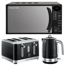 RHM1714B 17 Digital Microwave Kettle 4 Slice Toaster Kitchen Set Black Sale