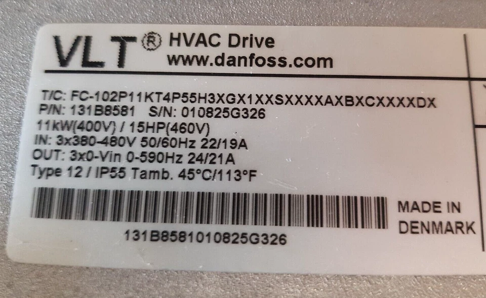 DANFOSS FC-102P11KT4P55H3XGX1XXSXXXXAXBXCXXXXDX Convertisseur de Fréquence  #124 - Bild 4 von 4