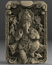 3D STL Model The God Ganesha for CNC Router 3D Printer Engraver Carving Aspire