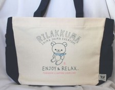 Rilakkuma Tote Bag 2 way tote bag shoulder bag white and navy san-x