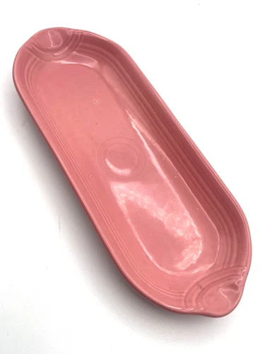 FIESTA WARE Relish Tray Corn Cob Dish Holder Rose Retired USA