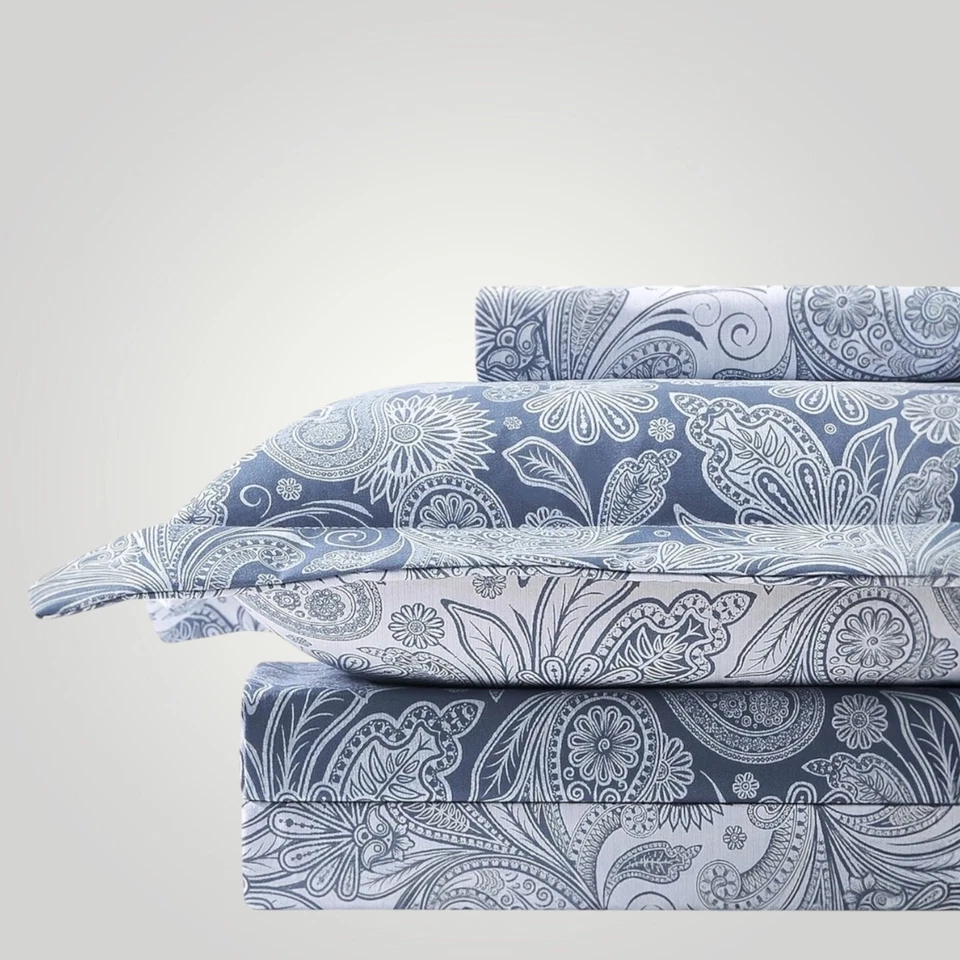 Новый West вяз синий пейсли двусторонний печать постельного белья пододеяльник и накидка чехол King Queen - Изображение 3 из 4
