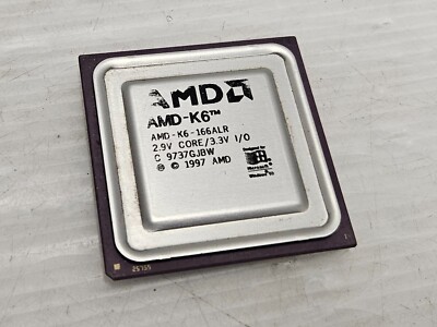 AMD-K6-166ALR, Socket 7, 166MHz, FSB 66MHz, 100% WORKING VINTAGE PROCESSOR!