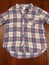 Rails Womens Size Medium soft button up plaid shirt Blue/pink