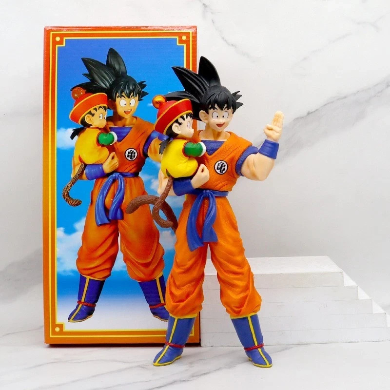 Figurine Goku Père et Fils 30 cm Dragon Ball Z en PVC haute qualité pour collectionneur DBZ