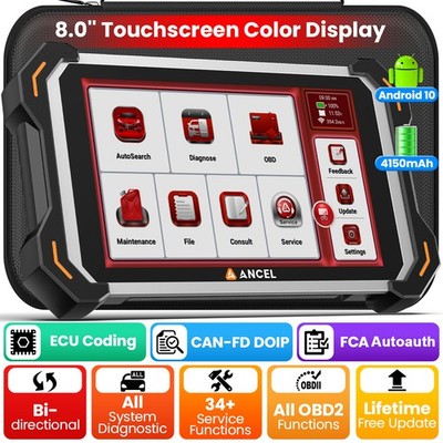 ANCEL DS600 Elite Car OBD2 Diagnostic Tool Bidirectional ABS Bleeding For Audi