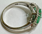 Sterling 925 Silver Diamond Emerald Size 8.25 Ring 3.1 Grams — photo 4