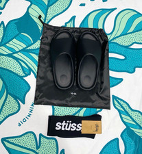YS-01 Black Rubber Slide Sandals Slip-On US 8 Unisex New No Box with Stussy Sock