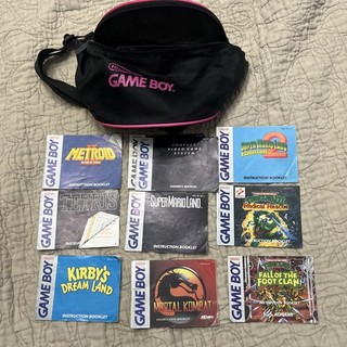 Borsa Game Boy Vintage Con 9 Manuali Istruzioni Vintage