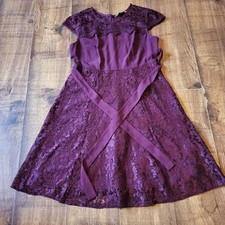 New without tags, Billie & Blossom, fit & flare, lace panelled burgundy dress 12