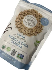 One Degree Organic Sprouted Oat Vanilla Chia Granola 11oz Bag Gluten Free 05/25