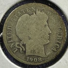 1908 25C Barber Dime (89709)