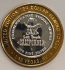 2004 California Hotel & Casino $10 Silver Strike “Year of the Monkey” .60 ASW
