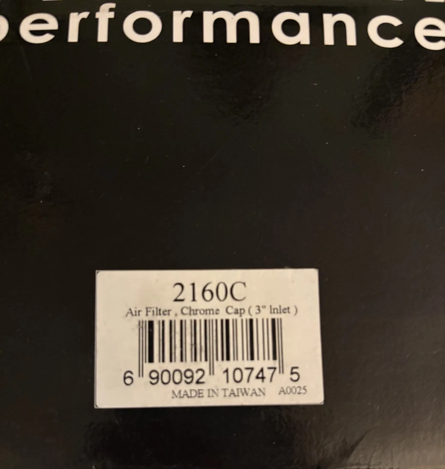 Filtro de aire Vibrant Performance 2160C Open Funnel Performance Performance Performance, entrada de 3" Foto 3 de 3