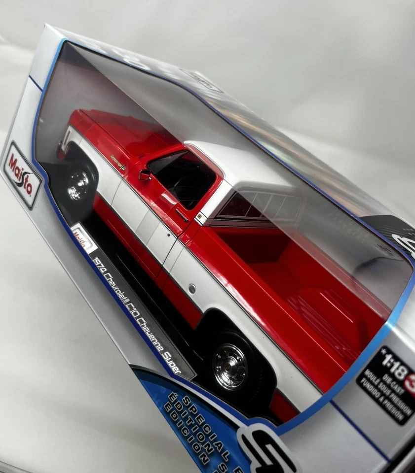 Chevrolet C10 Cheyenne Super 1974 Maisto escala 1:18 diecast modelo de coche 🔥 Foto 3 de 4