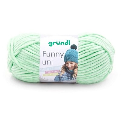 GRÜNDL WOLLE FUNNY UNI 100 g PASTELLGRÜN CHENILLEGARN