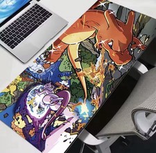 Mewtwo Charizard V Star Crown Zenith Art Pokemon Playmat Desk Pad Mousepad 24”