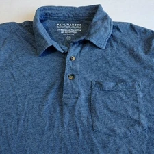 Fair Harbor Kismet Polo Shirt Mens M Blue Golf Casual Pocket 