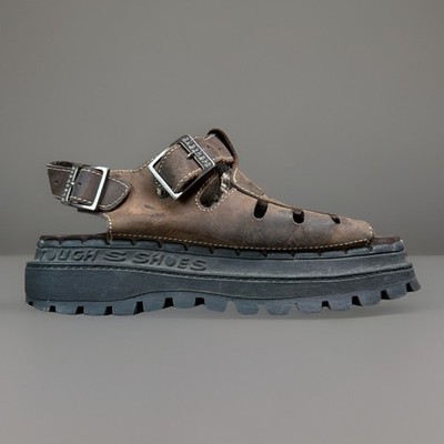 VINTAGE Skechers Jammers Platform Fisherman Sandals Women's 8 90s Brown Leather