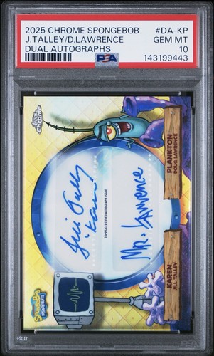 2025 Topps Chrome SpongeBob Dual Auto Karen/Plankton #DAKP PSA 10 Low Pop