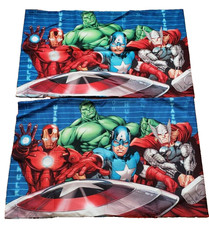 Marvel Avengers Full Size Bedding Sheet Set Flat Fitted 2 Standard Pillowcases