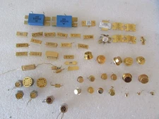 Assortment of 56 Full Gold Plated Power Transistors etc. For Scrap Gold Recovery
