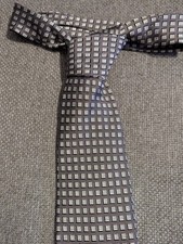 Brooks Brothers Makers All Silk Tie Vintage Made In USA Geometric Grey Beige
