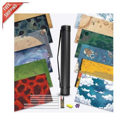 Dungeons & Dragons 6-Pack Dry Erase Battle Maps 12 Themes 24x36 for Adventurers
