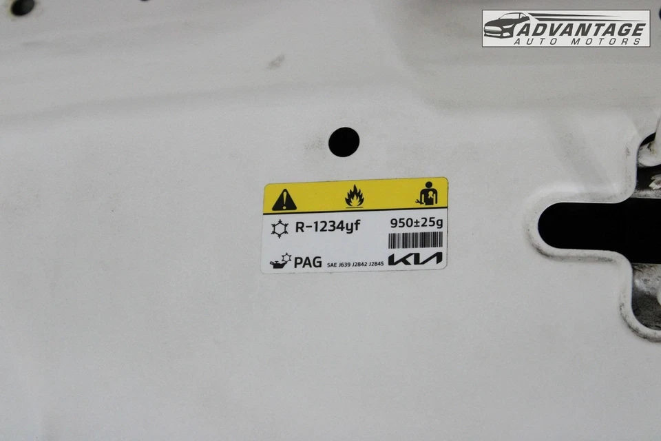 2020 - 2024 起亚 TELLURIDE FRONT HOOD BONNET SHELL 盖板白色三角形原始设备制造商 — 第 4/4 张图片