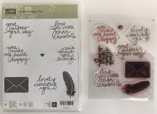 Stampin' Up LOVELY AMAZING YOU Stamp Set Phrases Feather Letter Heart 140594