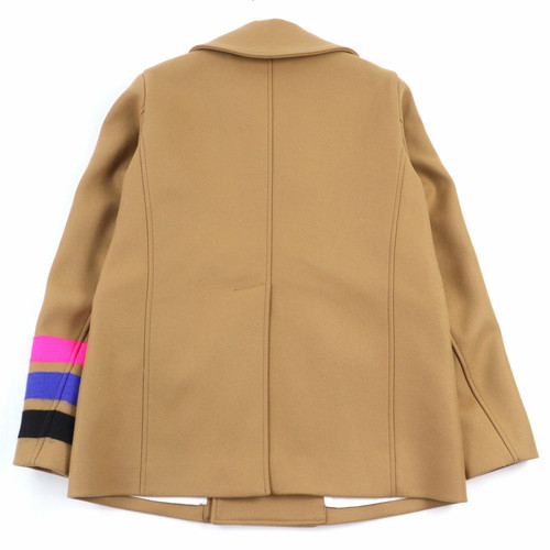 DSQUARED2 Men's Coat Virgin Wool Double-Breasted Lined Sleeve Peacoat Beige 48 - Picture 4 of 13