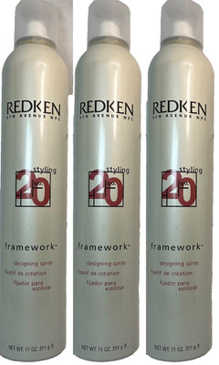 3 Redken FRAMEWORK Styling # 20 Designing Spray 11 oz ea  (016) TAN CAN