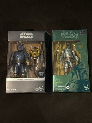 Star Wars Black Series TBS Figure Deluxe Carbonized Paz Vizsla & Boba Fett NIB