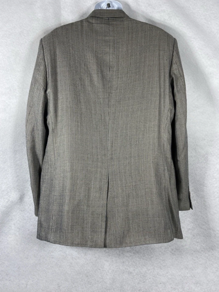 Chaqueta Alan Riverer Para Hombres 44L Gris Blazer Abrigo Deportivo Seda Mezcla Lana Pata de Gallo Foto 4 de 4