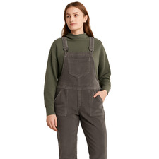 Aerie Womens S Gray Corduroy Overalls Soft Utility Workwear Relaxed Fit