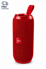 Portable Bluetooth Speaker Waterproof IPX6 Deep Bass 16 Hour Battery Red