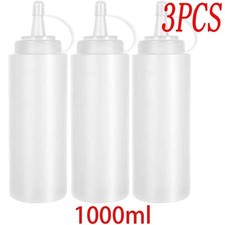 8-24oz Plastic Clear Squeeze Squeezy Sauce Bottle Mayo Dispenser Bottles UK***