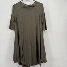Altar'd State Tunic Dress Women Small Olive Green Excellent Raw Edge Seams Boho