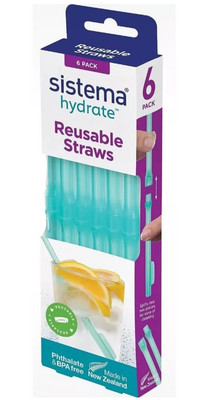 Sistema Hydrate wiederverwendbare Strohhalme 6er Pack, einfache Reinigung