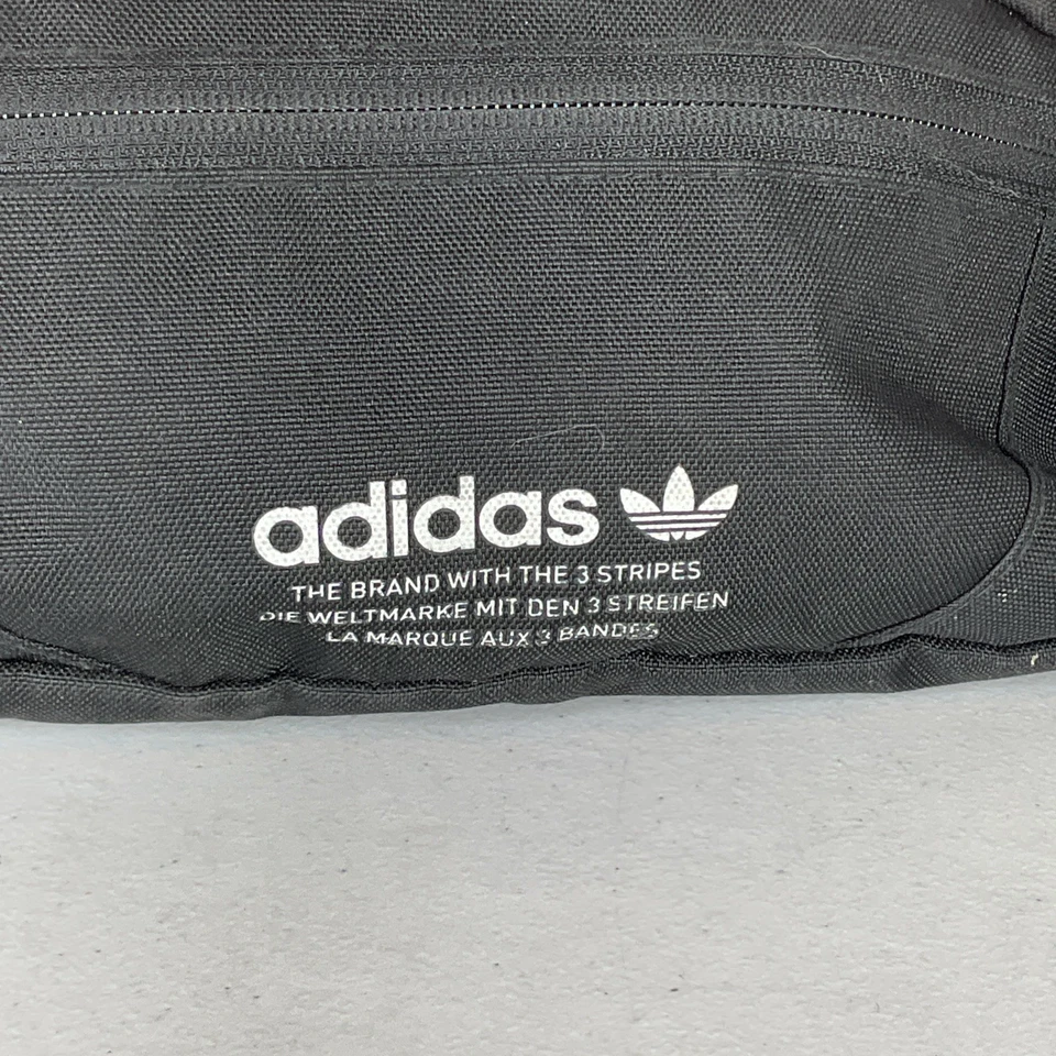 复古阿迪达斯黑色特大号腰部 Fanny 包三叶草复古 90 年代 3 口袋 — 第 3/4 张图片