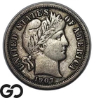 1907-O Barber Dime, Clean Strike, XF