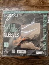 BIG FUDGE Vinyl Record Outer Sleeves - 7 inch x 100pcs - Clear LP Album Cover...
