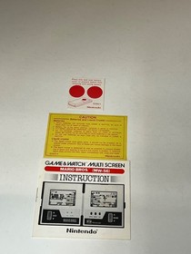 1983 Nintendo Game&Watch Mario Bros Multi Screen Complete w/box paper work NICE