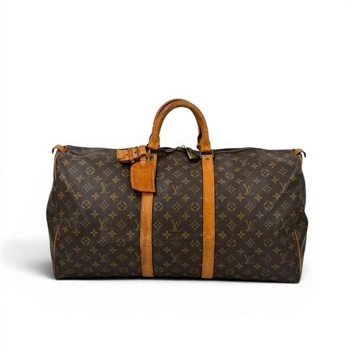 LOUIS VUITTON Keepall 55 Monogram Canvas Brown Vintage Travel Duffle Bag M41424