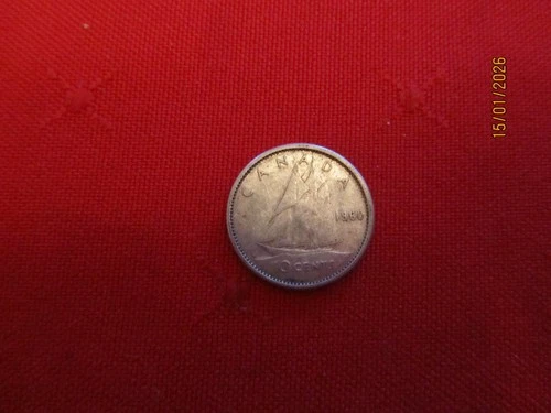1960 - Silver dime from Canada - Fine  . See pics !