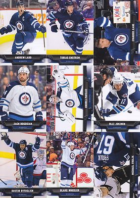 Winnipeg Jets 2013-14 Upper Deck Complete Series 1 & 2 Team Set 13 Cards 