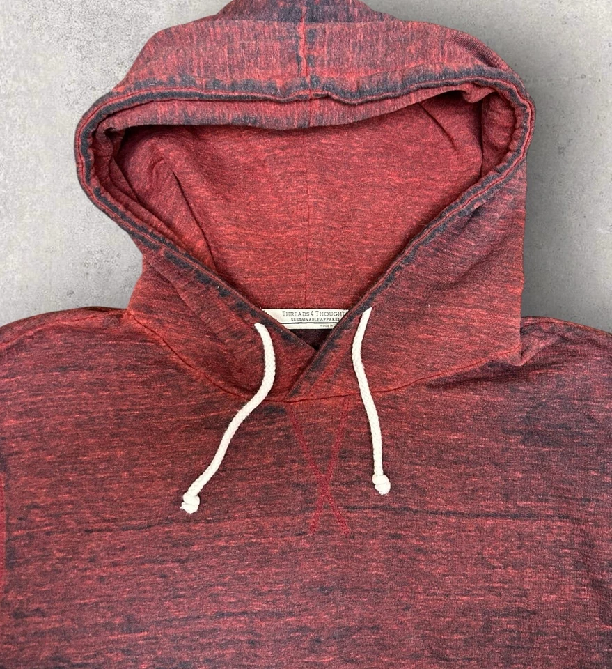 Sudadera con Capucha Threads 4 Thinght Clásica Para Hombre Grande Roja Negra Suave Búfalo Foto 3 de 4