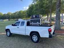 Epson Pro 25k projector Toyota Tacoma with the custom rack and projector: